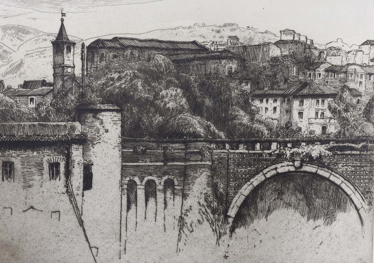 Sir Charles Holroyd (1861-1917), six etchings, Views in Italy, signed, largest 25 x 35cm, unframed